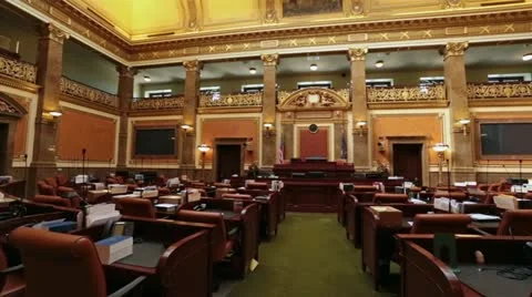 Utah State Capital Congress Representative Chamber pan HD 4767 Видео 12721286