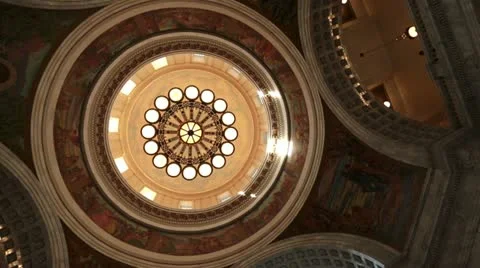Utah State Capital inside dome looking up HD 4719 Stock Footage 12721504