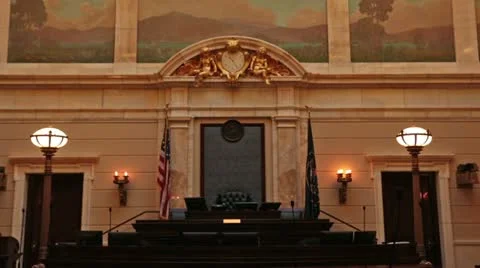 Utah State Capital Senate Chamber zoom HD 4760 Stock Footage 12718570