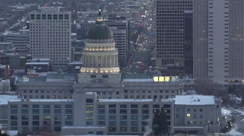 Utah state capitol and downtown 스톡 동영상 59083006