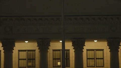 Utah State Capitol Building Flag Waving In The Wind Stock-Footage 117057773