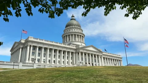 Utah State Capitol Building in springtime Stock Footage 335708300