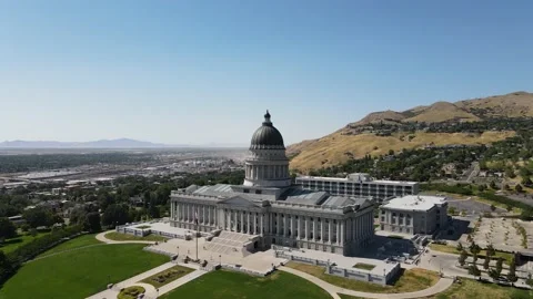 Utah State Capitol Drone Shot Video stock 154139351