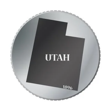 Utah State Coin Stock Illustration