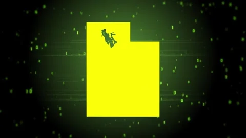 Utah State Digital Map Intro Vídeo Stock 248050137