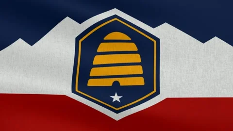 Utah State Flag, Cotton Fabric Stock Footage 299081200