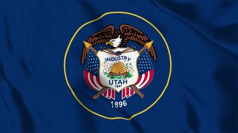 Utah State Flag Loop 4K Stock Footage 243876233