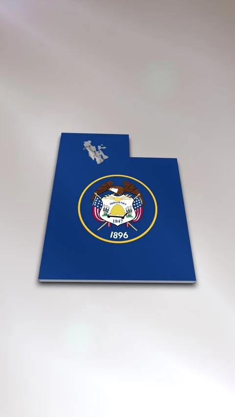 Utah State Flag on Map Stock Footage 278266719