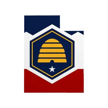 Utah State Flag Map Stock Illustration