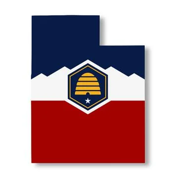 Utah State flag map Illustration Stock Illustration