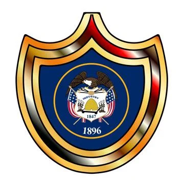 Utah State Flag Shield Spoof Stock Illustration