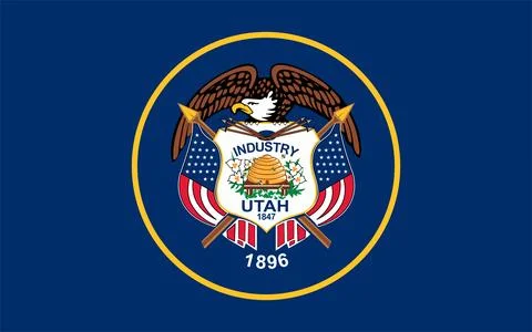 Utah state flag. Vector illustration. Stock Illustration