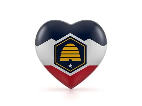 Utah state heart flag Stock Illustration