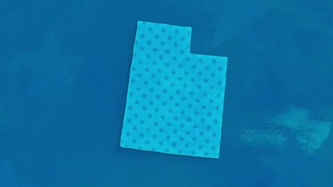 Utah State Map with Blue Dotted Texture Video stock 347259112