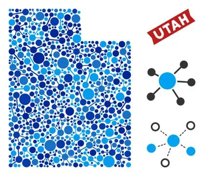 Utah State Map Connections Collage Stock Illustration