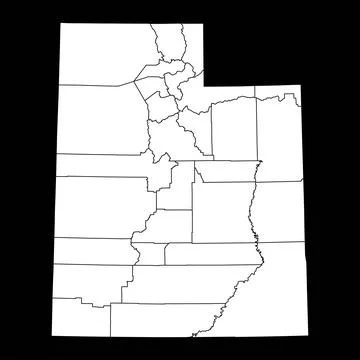 Utah state map with counties. Vector illustration. Stock Illustration