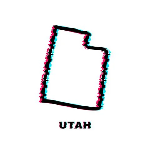 Utah state map glitch icon. Vector illustration. Stock Illustration
