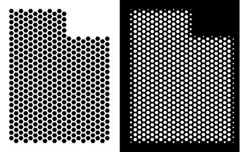 Utah State Map Hex Tile Mosaic Stock Illustration