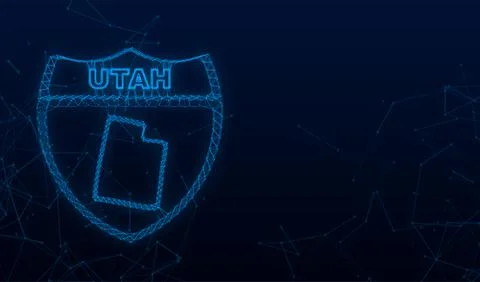 Utah state map Plexus icon. Vector illustration Stock Illustration