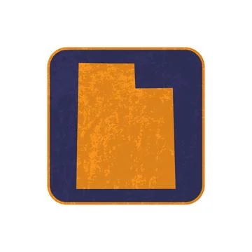 Utah state map square with grunge texture. Vector illustration. 스톡 일러스트