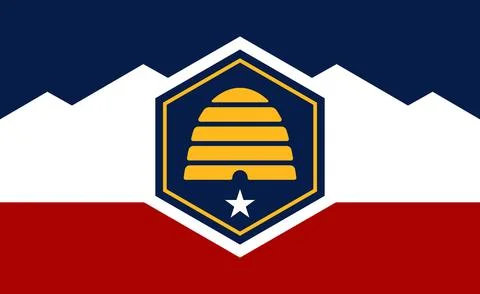 Utah State Official Flag. Vector illustration. Illustrazione stock