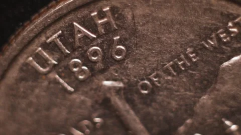 Utah State Quarter Coin U.S. America elections Democracy Patriotism 스톡 동영상 276281132
