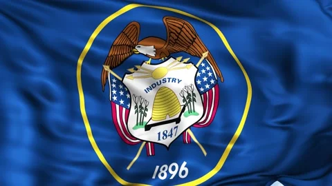 Utah State Waving Flag Background Video stock 204139563