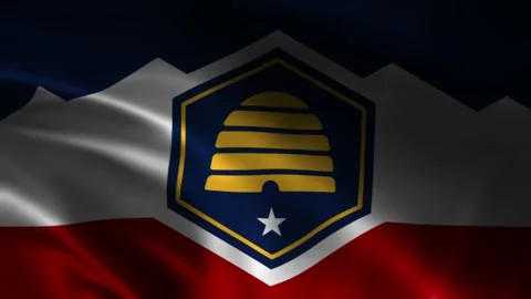 Utah State Waving Flag. Flag of Utah Waving Animation. Stock Footage 263839296