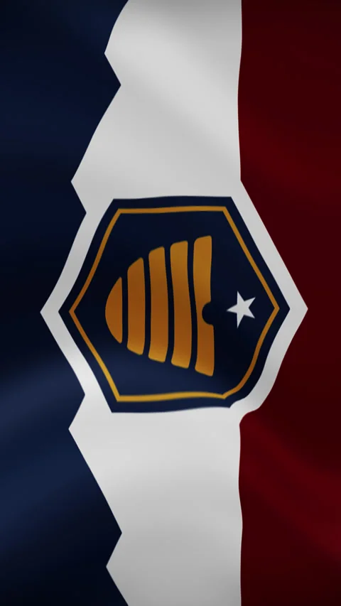 Utah State Waving Flag in Vertical Orientation – Realistic Loop Animation Stock Footage 294949228