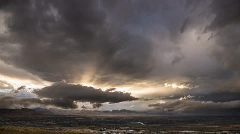 Utah Sunset Storm Rays Видео 62795198