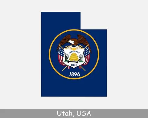 Utah USA Map Flag Stock Illustration