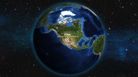 UTAH - USA Map Zoom Stock Footage 88014331