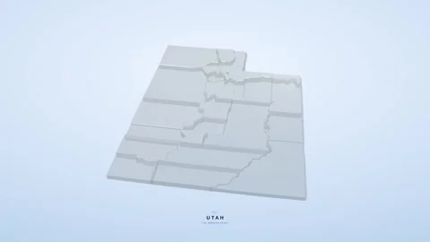 Utah USA state map 3D animation seamless loop Stock Footage 341068201