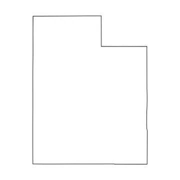 Utah UT State Border USA Map Outline Stock Illustration