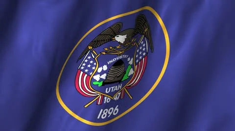 Utah Waving Flag Stock Footage 12373853