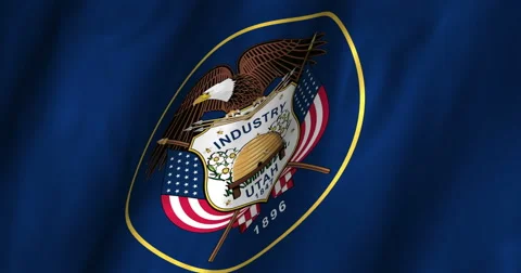 Utah Waving Flag4K Stock Footage 61905780