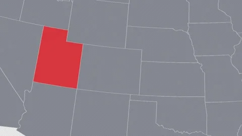 Utah Zoomed In Red on US Election Map State Focus Animation, Alpha Channel 4K Stock-Footage 341415721