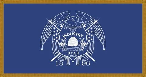 Utah's First Official State Flag (1911-1913) Flag Vector Illustration Premi.. Stock-Illustration