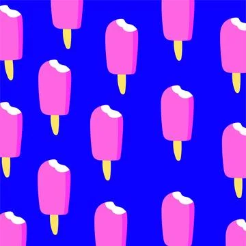 ?ute ice cream popsicles background. Stock Illustration