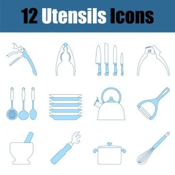 Utensils Icon Set Stock Illustration