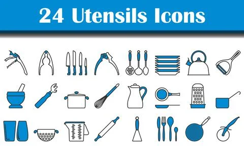 Utensils Icon Set Stock Illustration