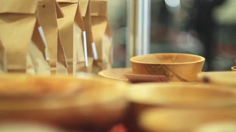 Utensils made of wood Stock Footage 74827433