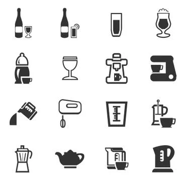 Utensils for the preparation of beverages Stock Illustration