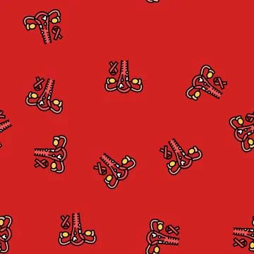 Uterine cancer vector seamless pattern Stock Illustration