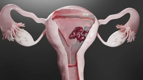 uterus malignant tumor, Female uterus an... | Stock Video | Pond5