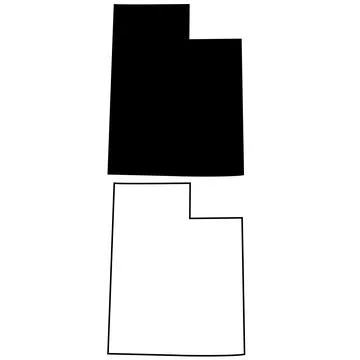 Utha map on white background. outline map state USA - Utha. Utha State sign. Stock Illustration