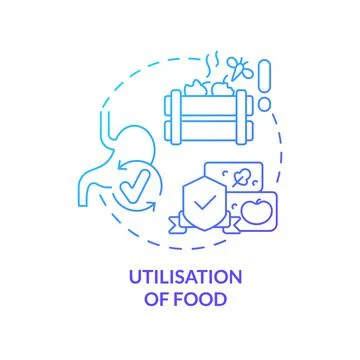 Utilisation of food blue gradient concept icon Stock Illustration