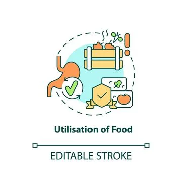 Utilisation of food concept icon Stock Illustration