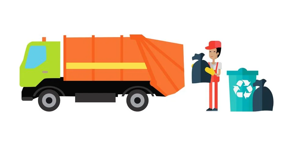 Utilities Garbage Removal Concept Vector イラスト素材