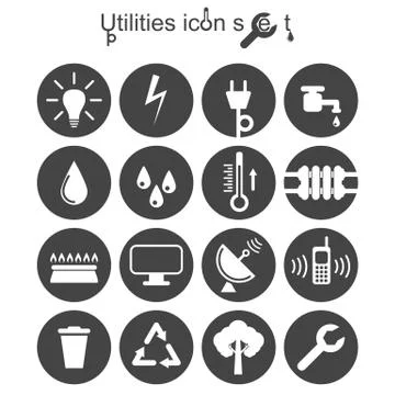 Utilities icon set Stock Illustration